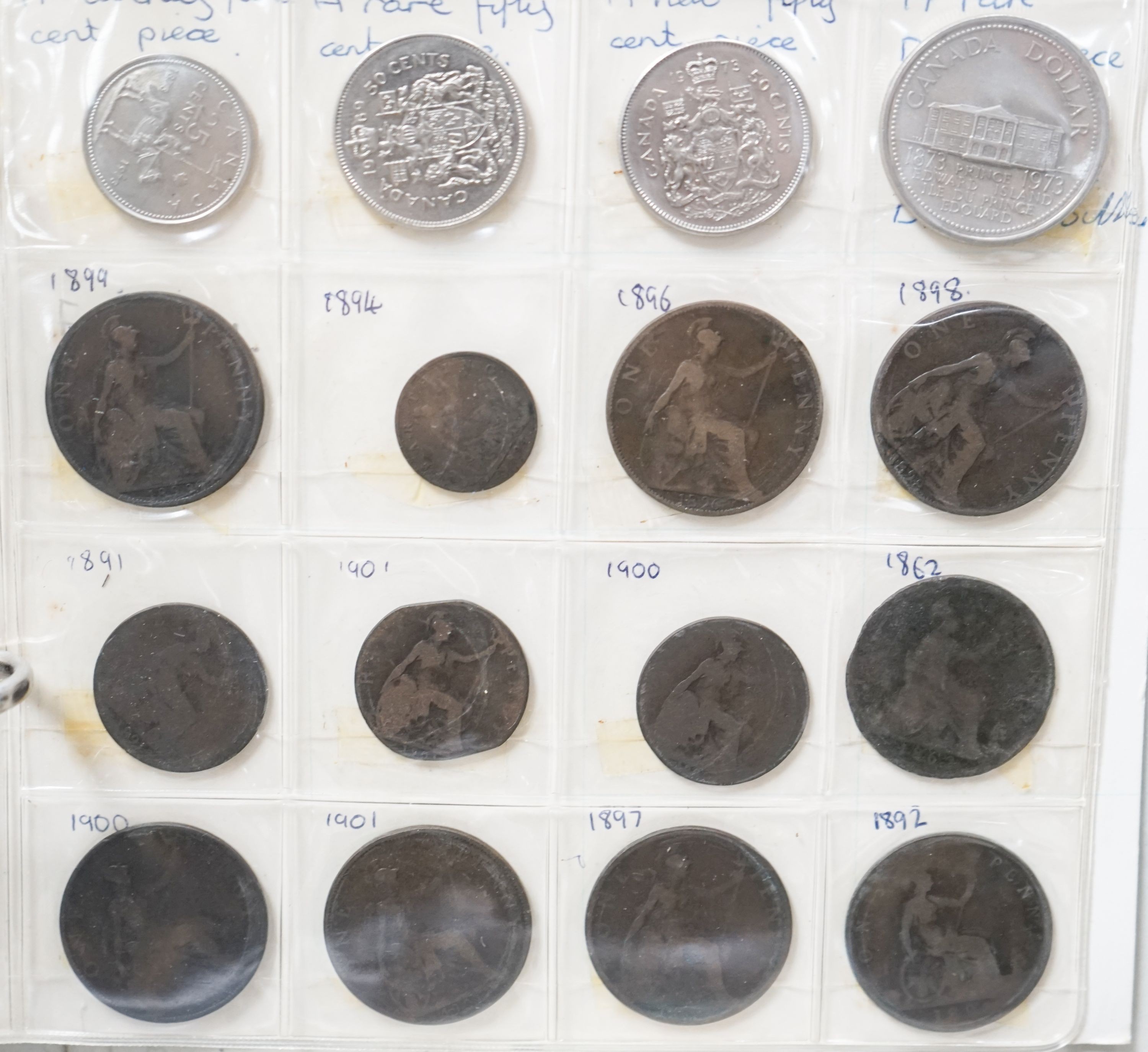 A large collection of UK and World coins, mostly 19th/20th century, in nine albums and loose, 2 boxes